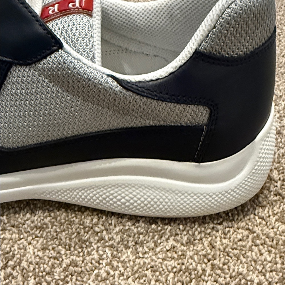 Prada Men's Dark Blue and Light Gray America’s Cup Soft Bike Low Top - Picture 11 of 13